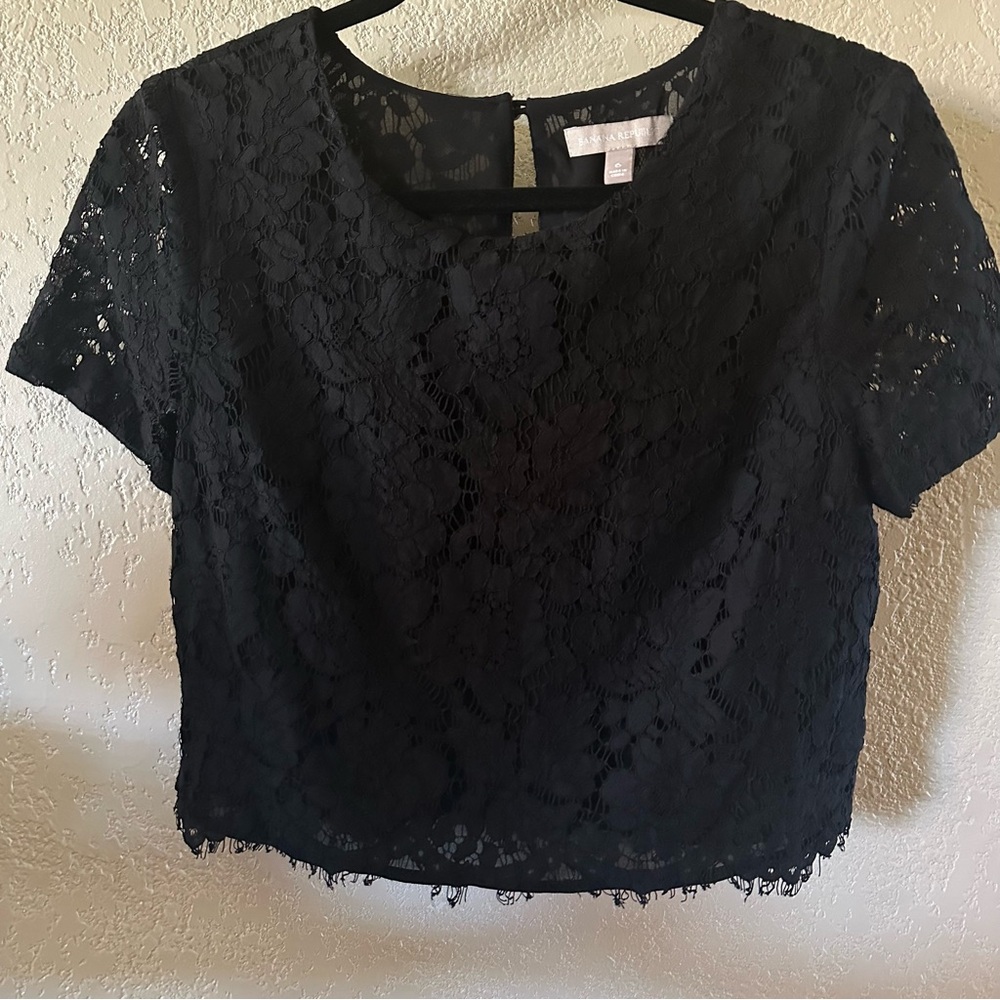 Banana Republic Black Lace Crop Top